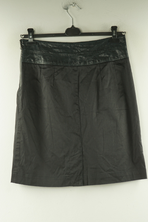 Spódnica czarna z wstawką z ekoskóry - ISABELL KRISTENSEN zdjęcie 2