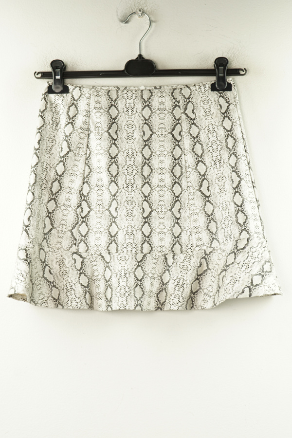 Spódnica z ekoskóry biała w wężowy wzór - MISSGUIDED zdjęcie 1