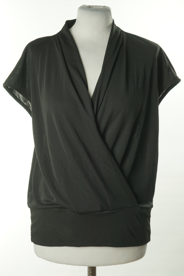 Bluzka czarna z dekoldem V H&M - H&M zdjęcie 1