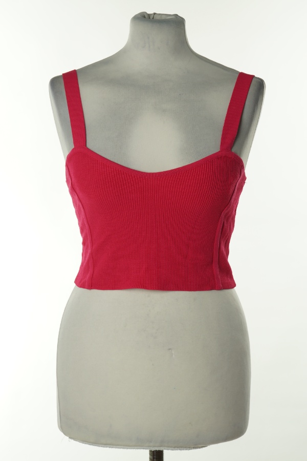 Top fuksjowy sweterkowy - ZARA zdjęcie 1