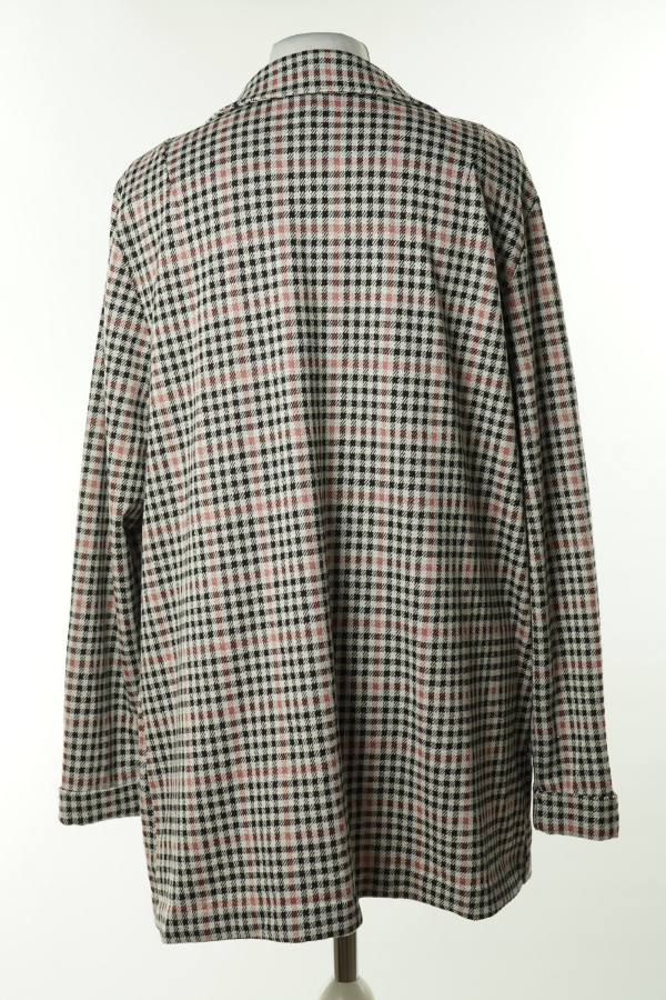Narzutka kraciasta biało - czarna - H&M zdjęcie 2