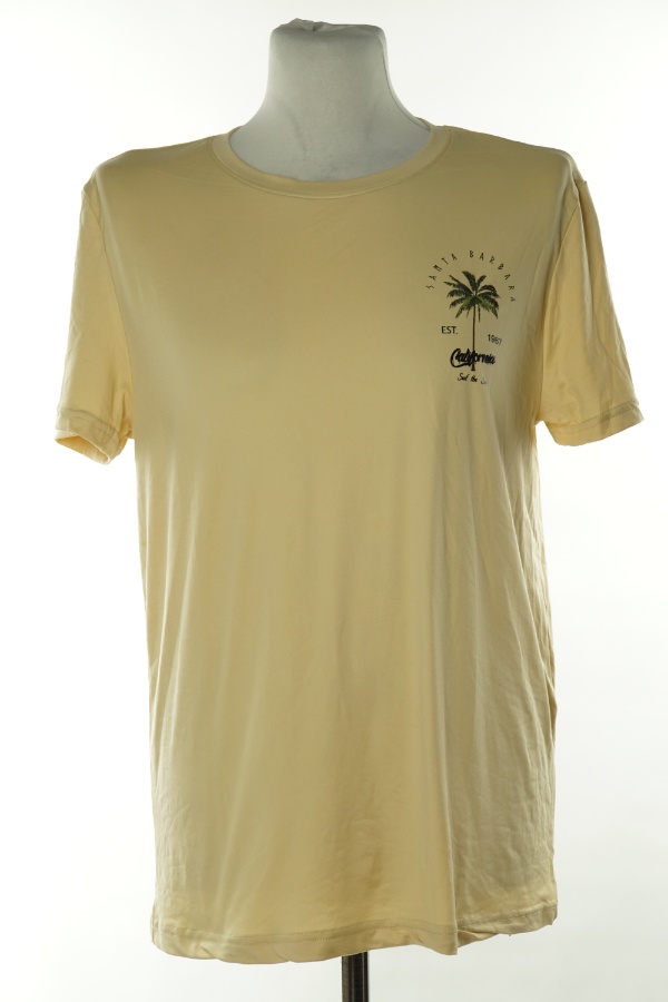 Koszulka beżowa nadruk palma - BRAK METKI Z NAZWĄ PRODUCENTA zdjęcie 1