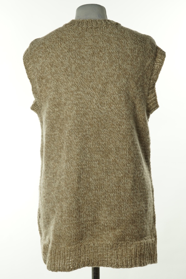 Kamizelka beżowa sweterkowa - BRAK METKI Z NAZWĄ PRODUCENTA zdjęcie 2