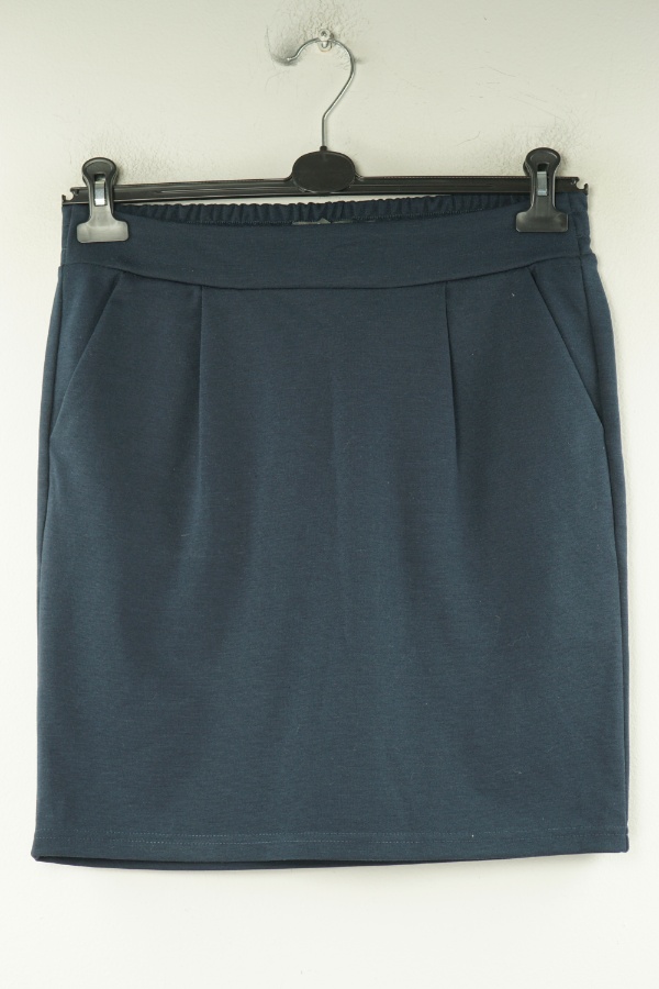 Spódnica materiałowa granatowa - ICHI zdjęcie 1