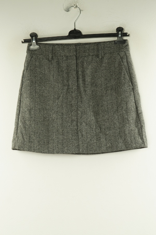 Spódnica szara materiałowa w jodełkę - VERO MODA zdjęcie 1