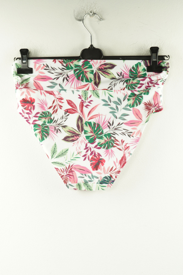 Dół od kostiumu kapielowego biały w różowe i zielone liście - HUNKEMOLLER zdjęcie 2
