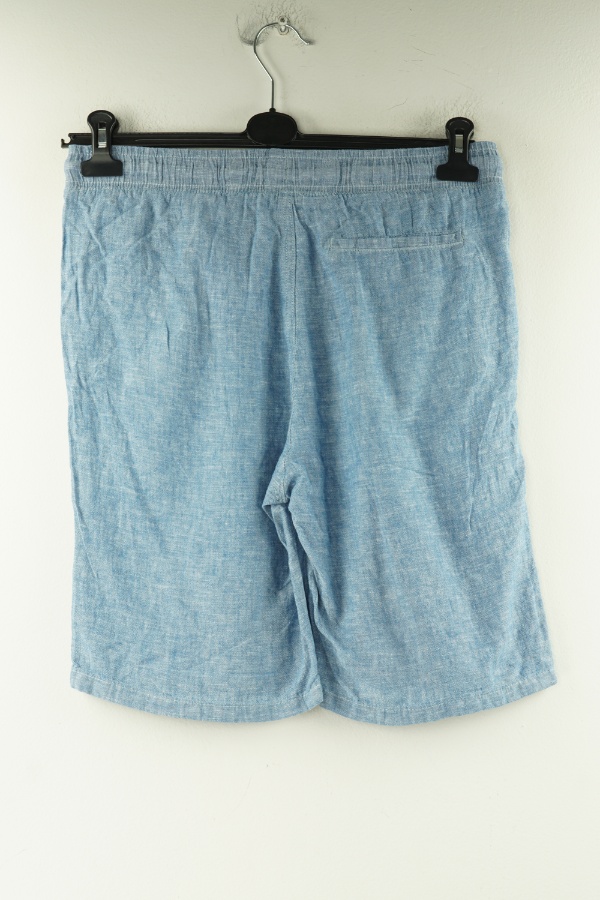Krótkie spodenki niebieskie, w składzie len (55%) i bawełna (45%) H&M - H&M zdjęcie 2