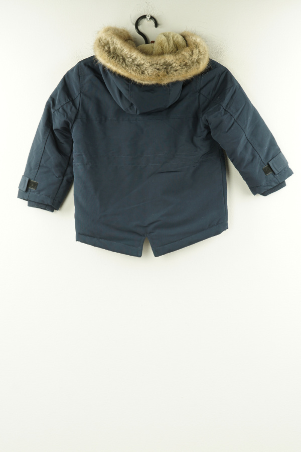 Kurtka granatowa z futerkiem przy kapturze - GEORGE zdjęcie 2