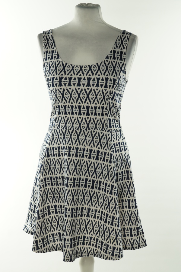 Sukienka biało - granatowa wzorek H&M - H&M zdjęcie 1
