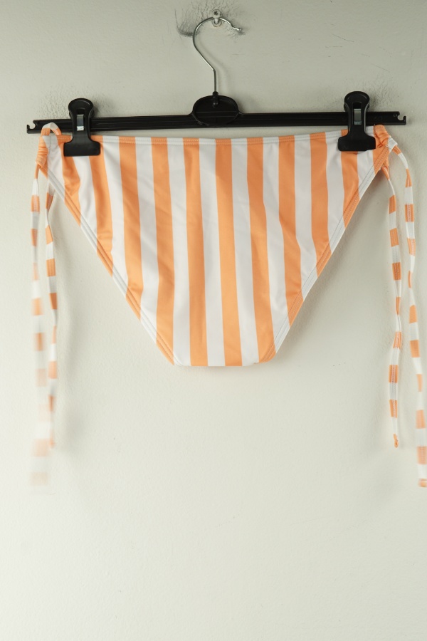 Dół od bikini biało-pomarańczowy w paski - DIAMONDS CLOTHES zdjęcie 2
