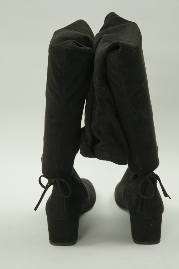 Kozaki czarne długie zamszowe - ANNA FIELD zdjęcie 3