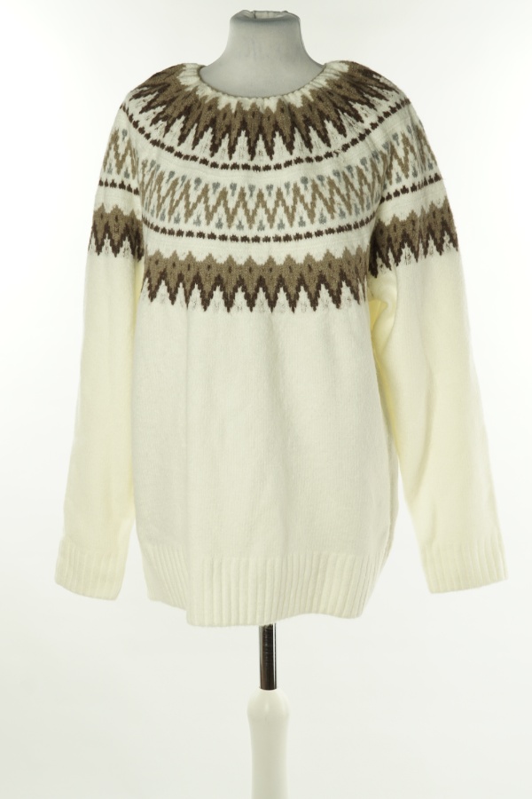 Sweter biały wzorzysty - LAGER 157 zdjęcie 1