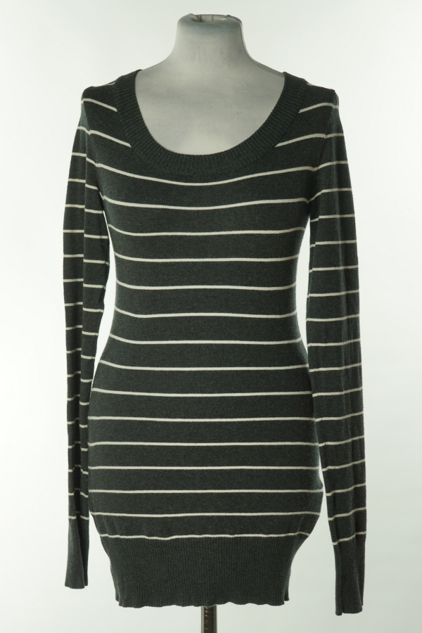 Sweter grafitowy w białe paski - H&amp;M zdjęcie 1