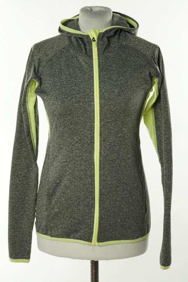 Bluza szara melanż z zieloną wstawką - WORK OUT zdjęcie 1