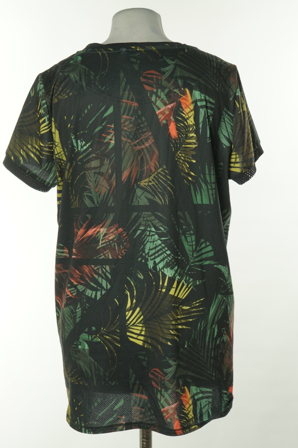 Koszulka czarna liściasta - NXSPORT zdjęcie 2