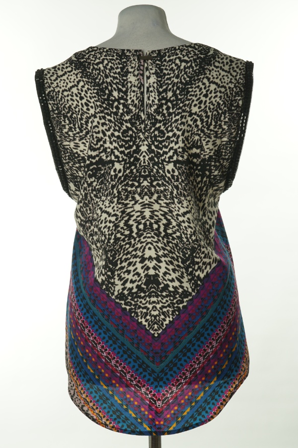 Bluzka wzorzysta na grubych ramiączkach - WAREHOUSE zdjęcie 2