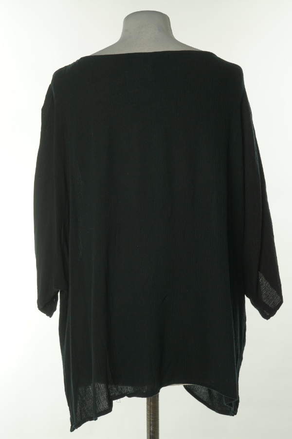 Bluzka czarna z marszczoną fakturą - HAPPY HOLLY zdjęcie 2