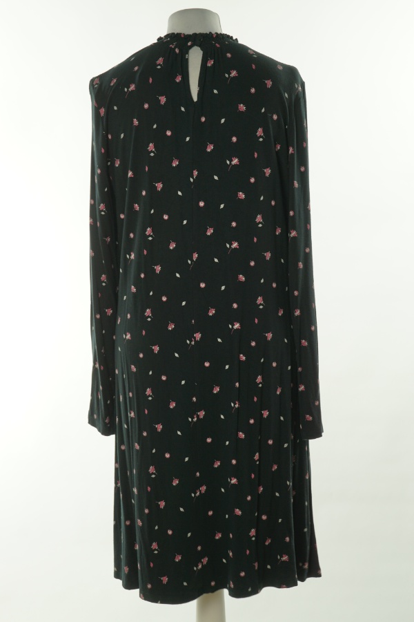 Sukienka czarna w kwiatki ze stójką - M&S zdjęcie 2