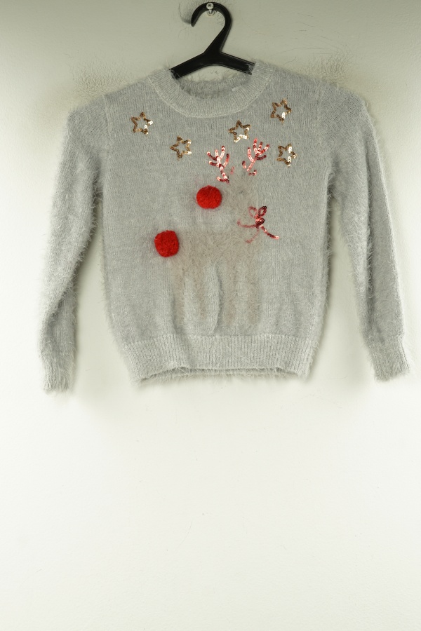 Sweter szary ze świątecznym motywem - DUNNES STORES zdjęcie 1