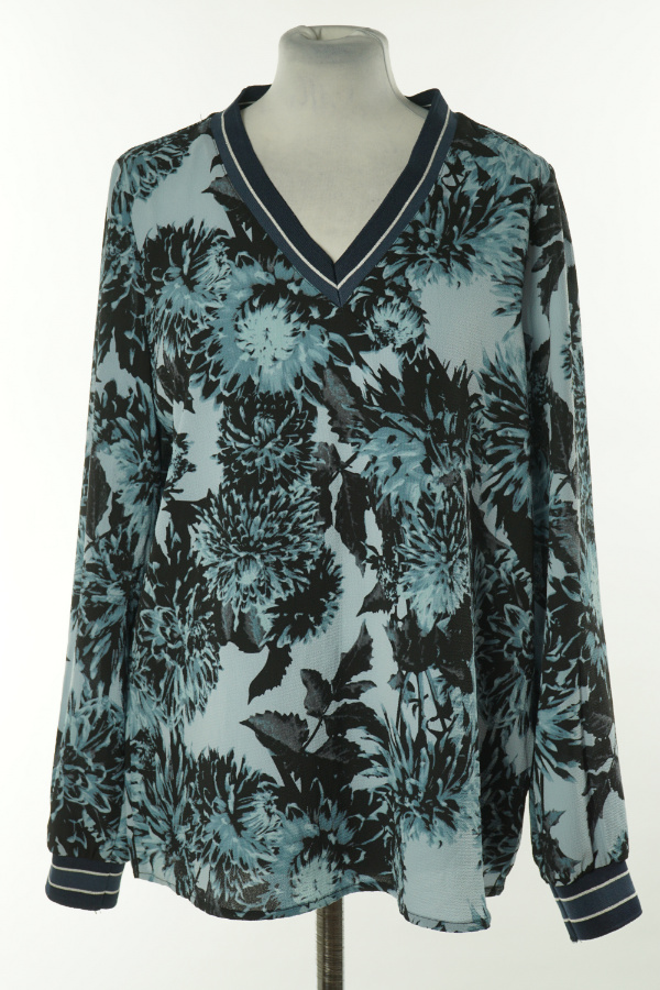 Bluzka niebieska w kwiaty - KAFFE zdjęcie 1