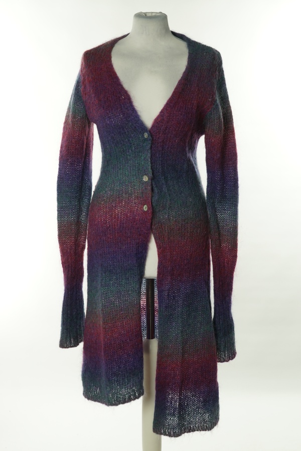 Kardigan fioletowo-granatowy w paski(60%MOHER) - MARI PHILIPPE zdjęcie 1