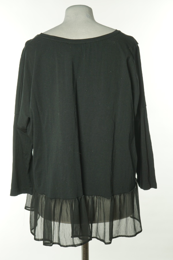 Bluzka czarna z prześwitującą wstawką na dole - PRIMARK zdjęcie 2