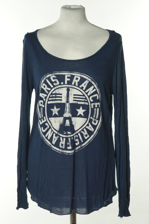 Bluzka granatowa z białym nadrukiem - GINATRICOT zdjęcie 1