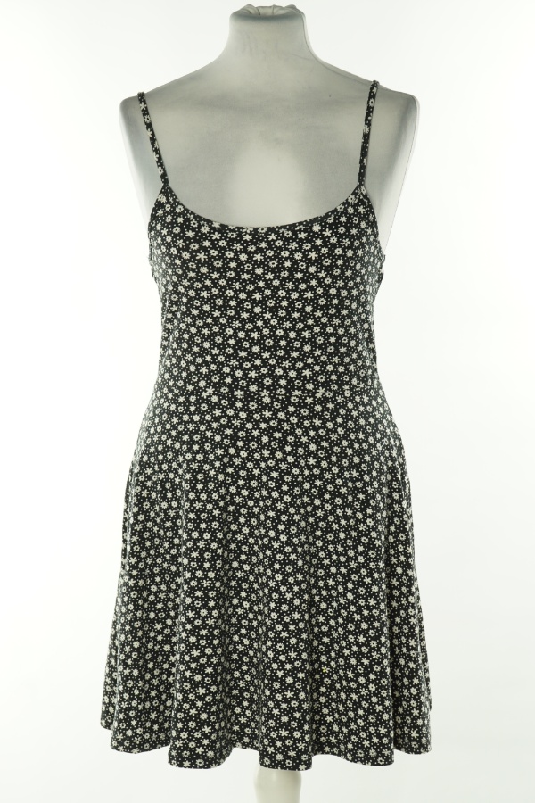 Sukienka czarna w drobne białe kwiatki - H&M zdjęcie 1