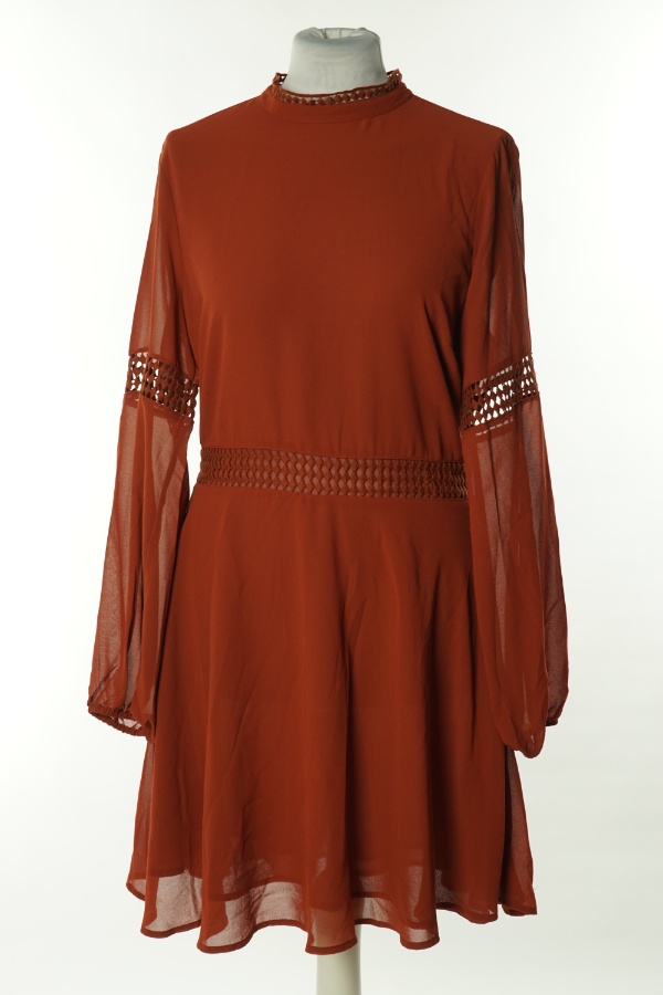 Sukienka ceglasta z ażurowymi wstawkami - NEW LOOK zdjęcie 1