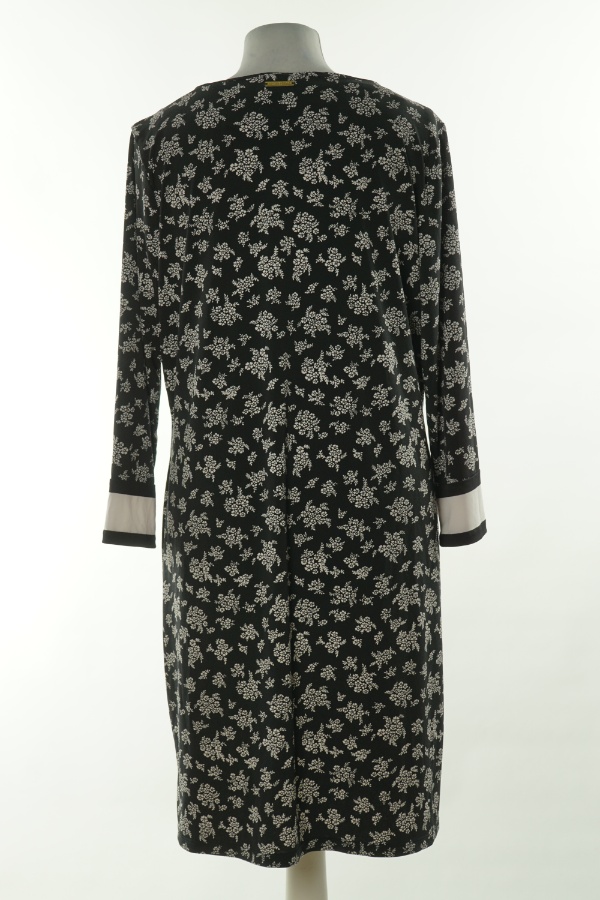 Sukienka czarna w białe kwiaty - BRAK METKI Z NAZWĄ PRODUCENTA zdjęcie 2