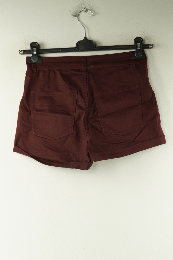 Krótkie spodenki bordowe jeansowe - H&M zdjęcie 2