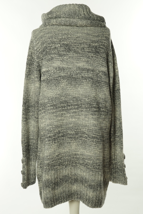 Sukienka sweterkowa szaro-biała - COLOURS zdjęcie 2