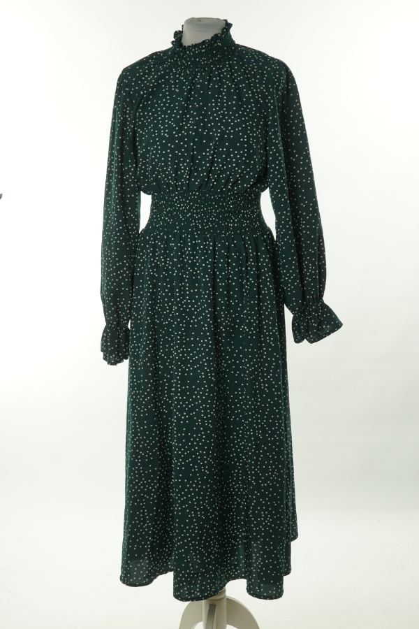 Sukienka zielona w białe kropki - SHEIN zdjęcie 1