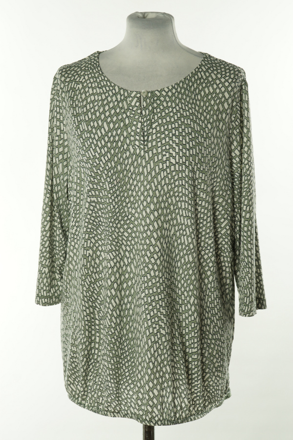 Bluzka zielono-biała - OLSEN FASHION zdjęcie 1