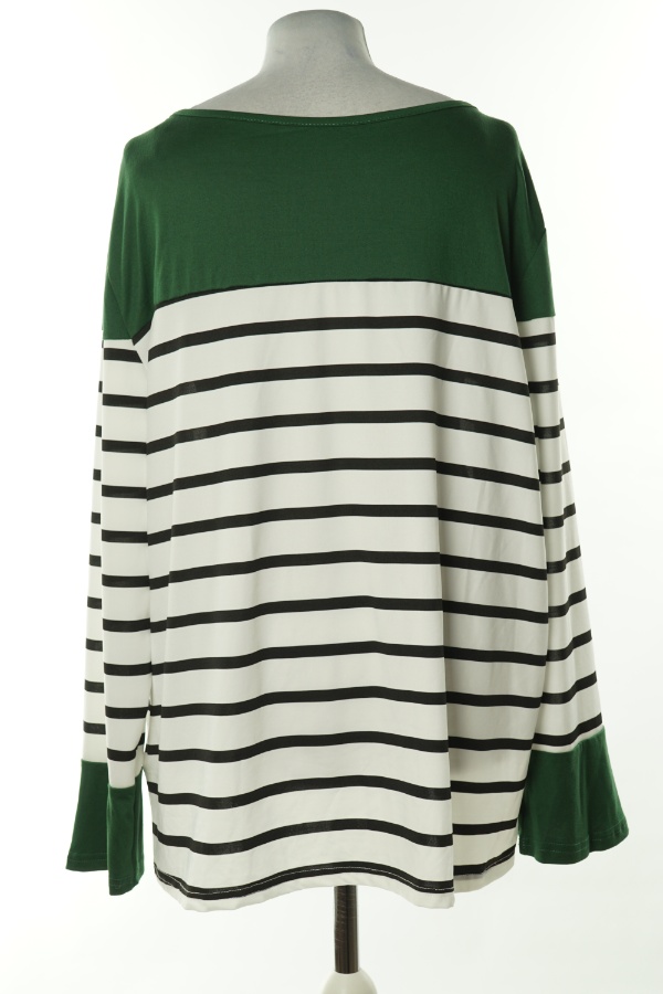 Bluzka biało-czarna w paski - SHEIN zdjęcie 2