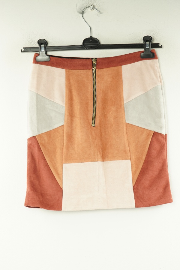 Spódnica zamszowa brązowo-beżowa - RIVER ISLAND zdjęcie 2