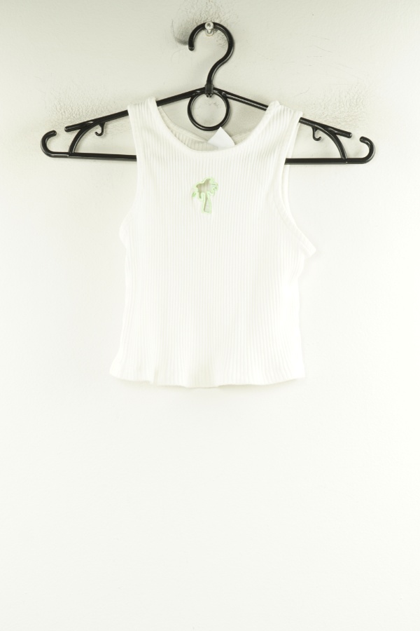 Bluzka biała prążkowana palma - ZARA zdjęcie 1