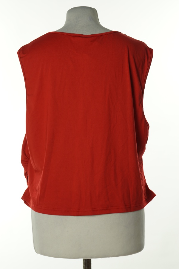 Koszulka czerwona z marszczeniami - SHEIN zdjęcie 2