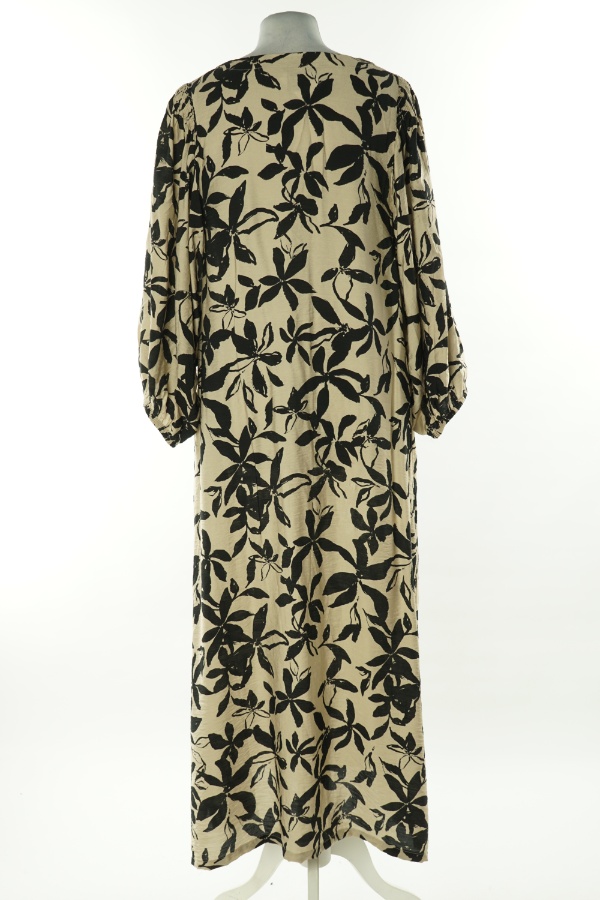 Sukienka beżowa w czarne kwiaty - LINDEX zdjęcie 2