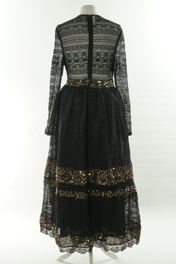 Sukienka czarna ze złotymi cekinami - SHEIN zdjęcie 2