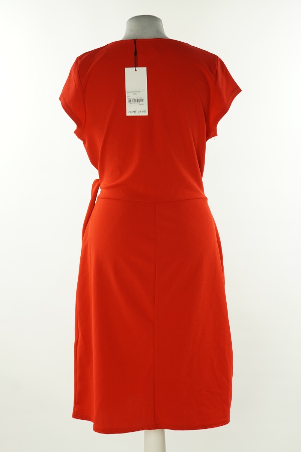 Sukienka czerwona z wiązaniem - J'AIME LA VIE PARIS zdjęcie 2