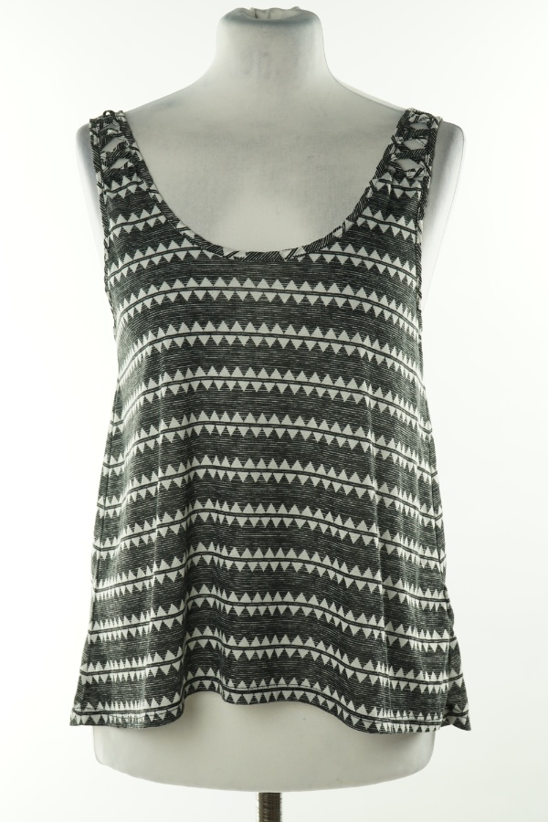 Koszulka czarno-biała wzorysta - H&M zdjęcie 1