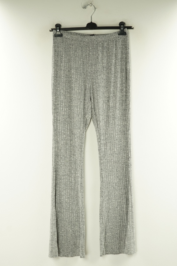 Spodnie szare prążkowane - SHEIN zdjęcie 1