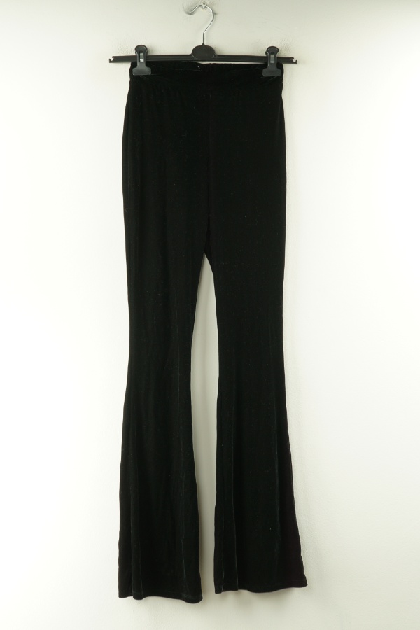 Spodnie czarne welurowe dzwony - PRIMARK zdjęcie 1
