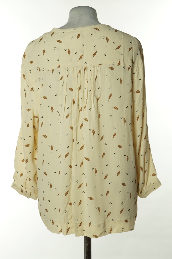 Bluzka beżowa w liście - CAPPAREL zdjęcie 2