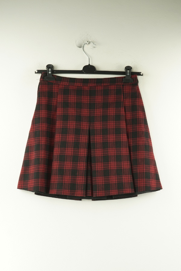 Spódnica czerwono - czarna w kratkę - H&M zdjęcie 2