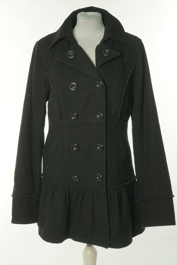 Płaszcz czarny(52%WEŁNY) - ONLY zdjęcie 1