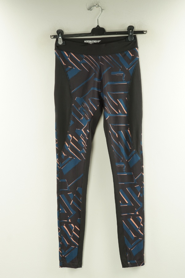 Legginsy czarne w kolorowe wzory - NYATHLETICS zdjęcie 1