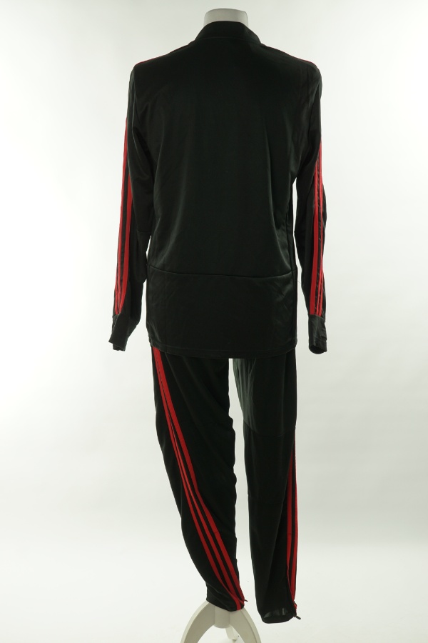 Komplet dresowy czarny z czerwonymi wstawkami - ADIDAS zdjęcie 2