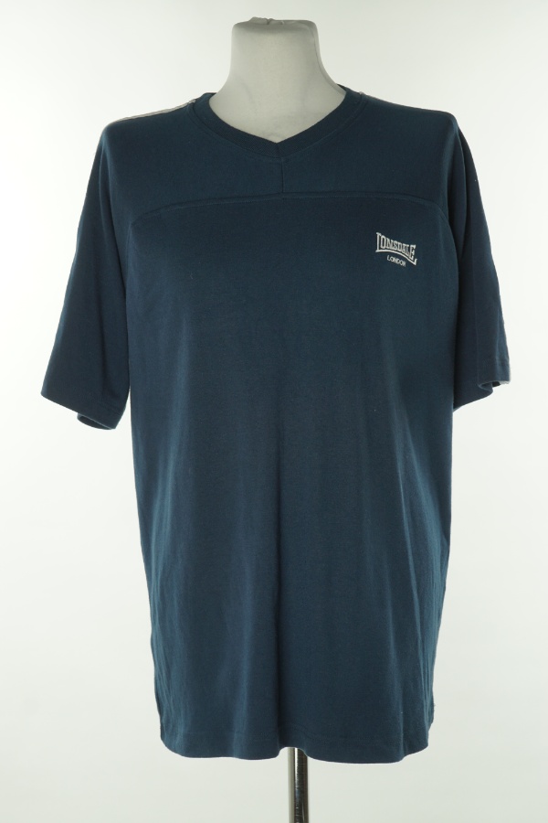 Koszulka granatowa z paskami na rękawach - LONSDALE zdjęcie 1